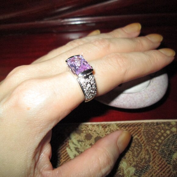 Lilac Ice CZ Fashion Ring - Picture 8 of 8